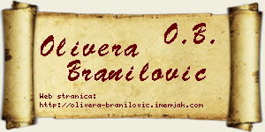 Olivera Branilović vizit kartica